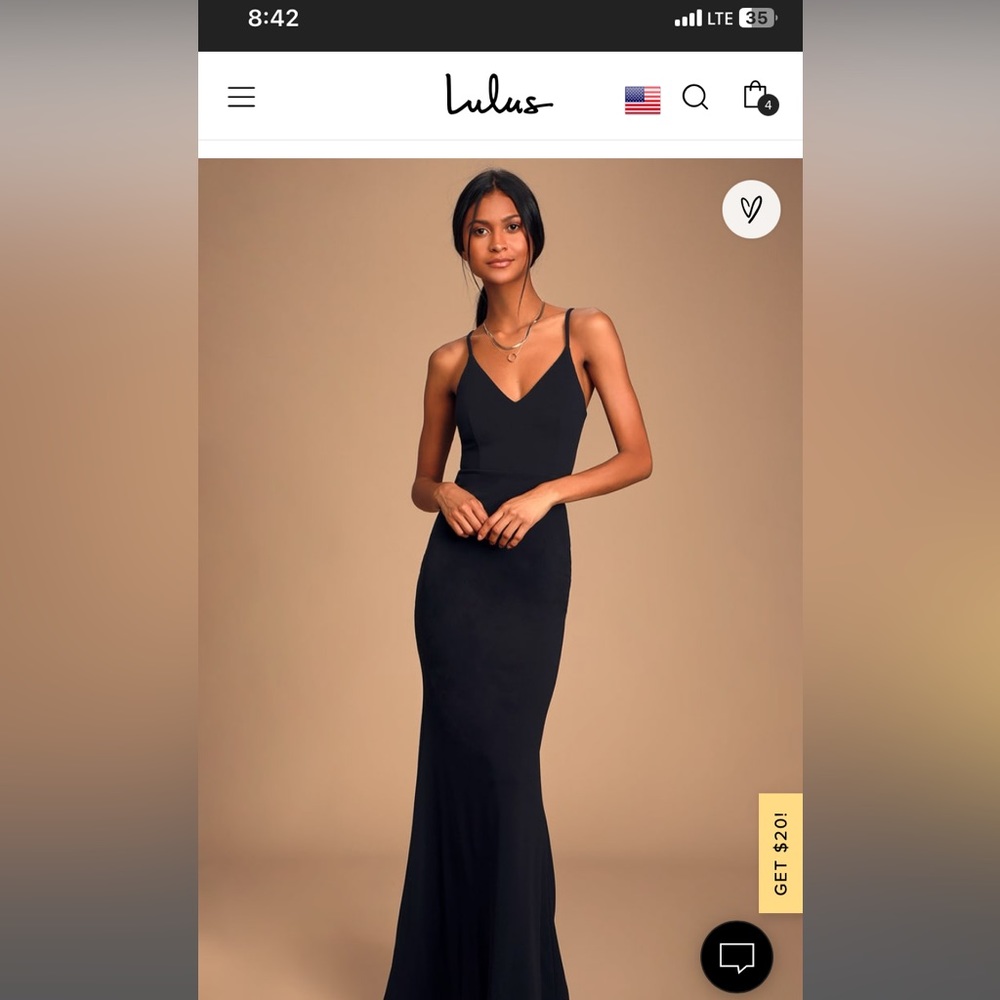 Moments Of Bliss Black Backless Mermaid Maxi Dress - Never worn size S